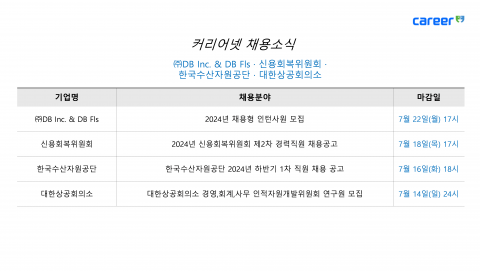 커리어넷이 발표한 채용 공고