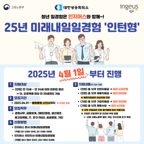 인지어스가 청년들의 성공적인 취업을 지원하는 ‘미래내일일경험’ 프로그램 참여자를 모집한다
